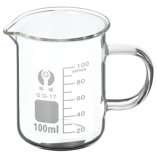 Bécher en verre borosilicaté 100ml de haute résistance avec poignée ergonomique et bec verseur