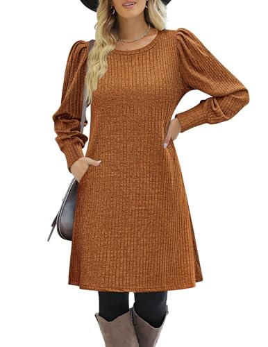 Image of Zeagoo Women Fall Winter Dress Knitted Pullover Dresses