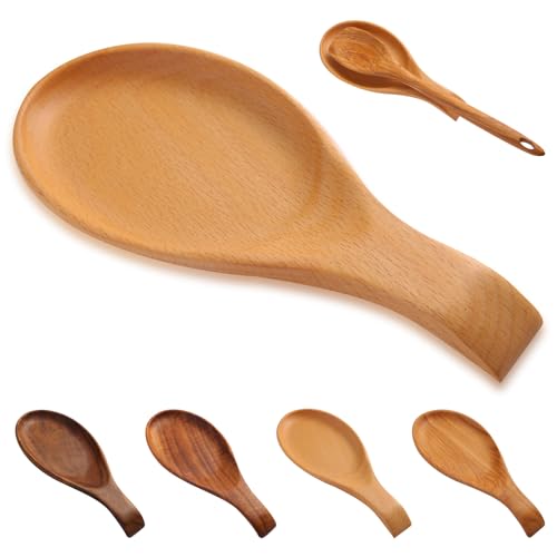 Repose-cuillère en Bois Hêtre, Repose Cuillère Cuisine, Pour Louches, Pinces, Spatule, Porte-cuillère Pour Cuisinière, pour Ranger Les Ustensiles de Cuisine(Hêtre)