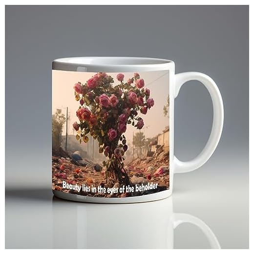 GSR REDDY 555 CREATIONS-"Beauty Lies in The Eyes of The Beholder Ceramic Coffee, Tea Mug (330ml) Gift to Friends, Family, dad, mom, Sister, Brother, Rose Day.