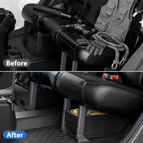 DIAMOOKY Rear Under Seat Storage for Jeep Wrangler JL JLU 2018 2019 2020 2021 2022 2023 2024 2025 2026 4-Door Accessories, Under Back Seat Organizer Tool Box (Not for 2-Door, 4xe & Gladiator JT) — view 7