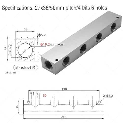 Bloc de dérivation d'air G1/2 pour régulation de débit stable - 3