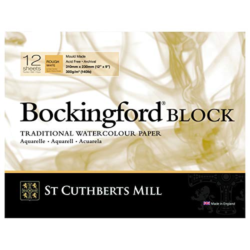 Bloque de acuarela Bockingford sin ondulaciones gracias a su papel rugoso 300g