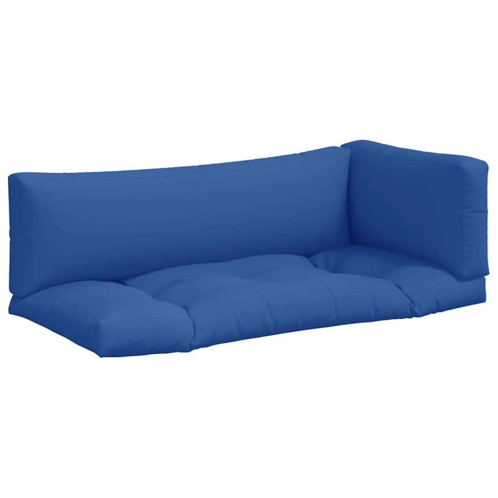 vidaXL Coussins de Palette Lot de 3 Bleu Tissu