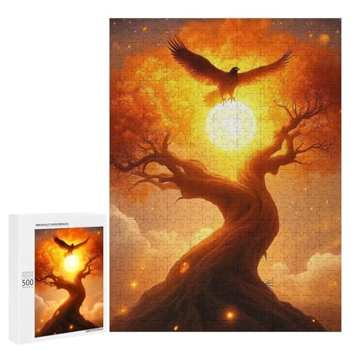 鷲燃える木飛翔ジグソーパズル パズル レジャー 子供/大人用 減圧 誕生日プレゼント 贈り物 パズル 初心者向け ギフト 誕生日 クリスマス 500 PCS