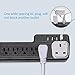 10ft Power Strip USB Surge Protector, JACKYLED Mountable 6 Outlets 4 USB Ports Electric Power Outlet with Offset Plug Electric Long Extension Cord Power Charging Station for Home Office