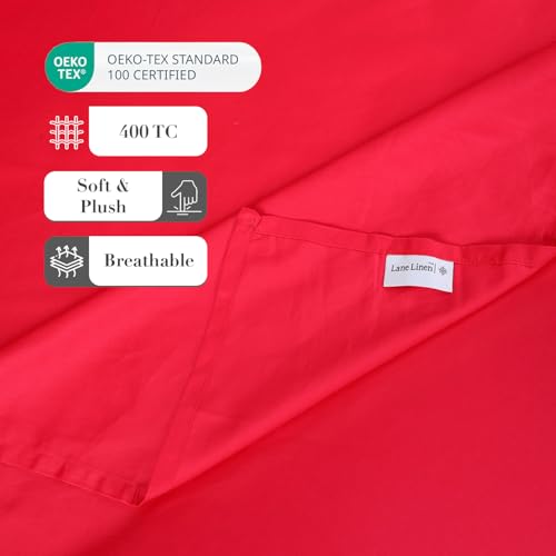 Image of LANE LINEN 400TC Super King Size Bedsheet with 2 Pillow Cases | 100% Cotton 3 Pc Bedding Set (2.74 M x 2.74 M) | Breathable & Wrinkle-Free | Sustainable & Eco Friendly Bedding Set (Magenta)