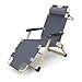 Produktbild Liegestuhl Sonnenliege Sonnenliege Mit Verstellbarer Rückenlehne Ergonomischem Klappsessel Gartenstuhl Campingstuhl Entspannungsstuhl Dunkelgrau+Stützstange