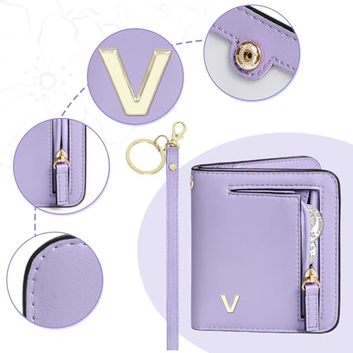 Image of COSHAYSOO Initial RFID Wallet Small Purple for Teen Girls Personalized Valentines Day Birthday Gifts, 10 11 12 13 14 15 16 17 18 Year Old College Teenage Girls Wallets Fashion Monogrammed Letter V