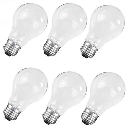 NABKRA 60 Watt Incandescent Light Bulbs, A19 Shatter Resistant Rough