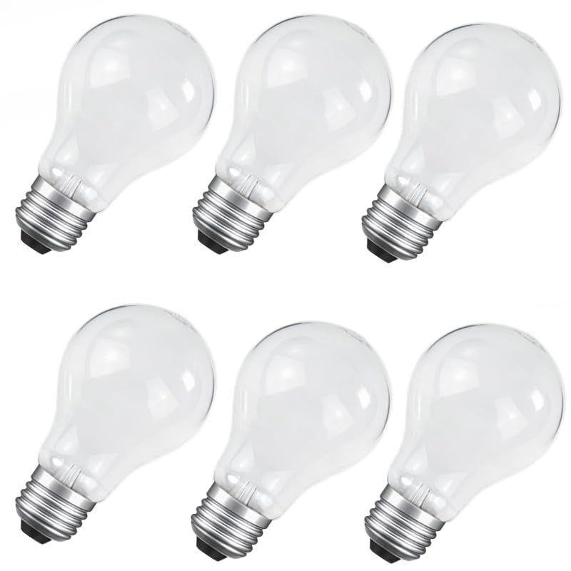 NABKRA 100 Watt Incandescent Light Bulbs A19 100W Antique Vintage Incandescent Bulb Shatter Resistant Rough Service Light Bulb (6 Count)