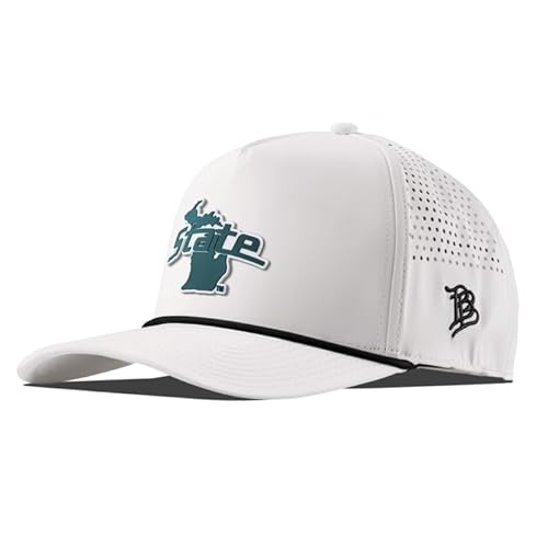 Branded Bills Officially Licensed x Michigan State Spartans White 5-Panel Michigan State Outline PVC