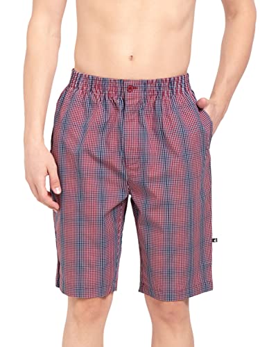 Image of Jockey 9005 Men's Super Combed Mercerized Cotton Woven Fabric Regular Fit Printed Bermuda with Side Pockets