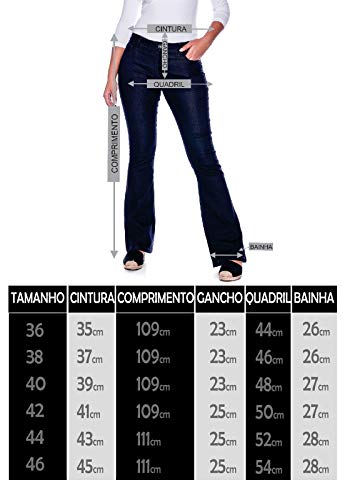 Calça Flair Sarja Feminina Macaw 7801 Cor:Azul;Tamanho:38