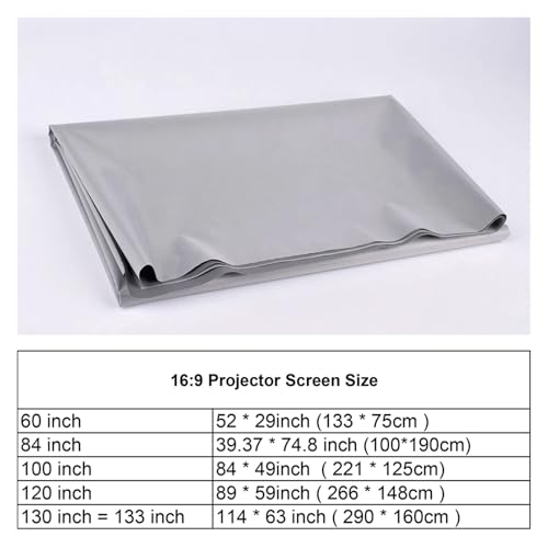 Pantalla para proyector 130 pulgadas 16:9 tela reflectiva miniatura 4