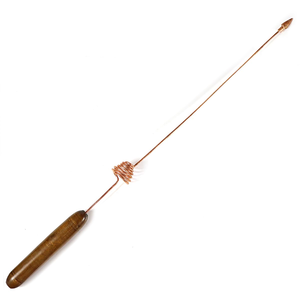Copper Dowsing Rod Bobber with Wooden Handle | Professional Divining Tool | Precision Resonator Coil-image-1