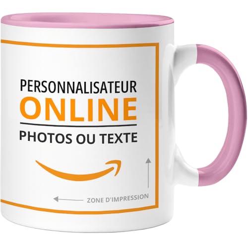 Mug Personnalisé | Matériau: Céramique | Modèle: Mug avec intérieur et poignée colorés | Idéal pour un cadeau personnalisé ou une utilisation professionnelle | Couleur: Rose Clair | Capacité: 325 ml