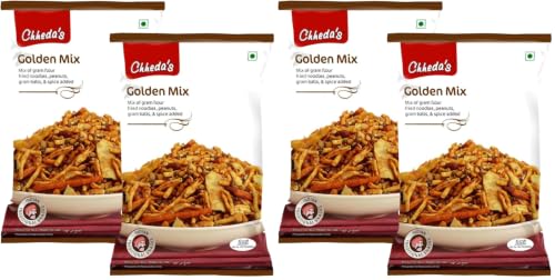 Image of Chheda's - Golden Mix - Besan Sev, Peanuts, Boondi, Green Peas - 300 Gm Pack of 4