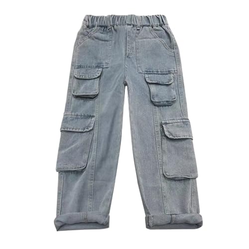 Boys Baggy Jeans Kids Y2K Casual Straight Wide Leg Cargo Jeans Loose Denim Pants Trousers with Pockets3