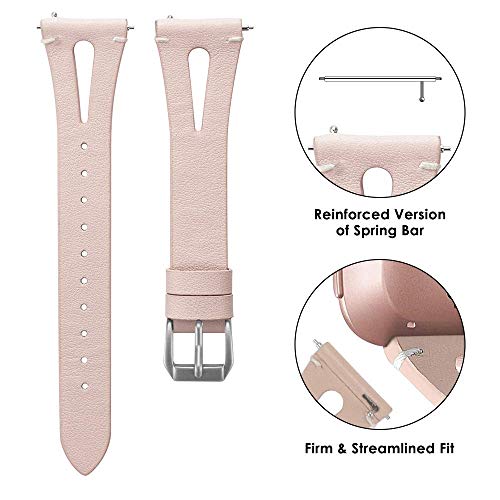 Correa de cuero para reloj Popglory P22 40mm rosa miniatura 3