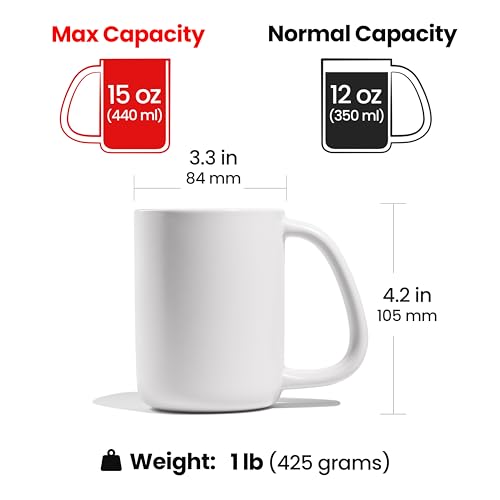Taza de cerámica CURVD 12 oz blanca miniatura 2