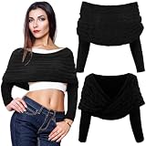 Geyoga 1 Pcs Scarf with Sleeves for Women Knitted Wrap Scarf with Sleeves Sweater Shrugs for Women Wrap Shawl (Black)