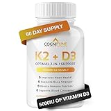 Vitamin D3 5000 IU with Vitamin K2 (MK7) Supplement - Premium Immune, Heart & Bone Health Capsules - Vitamin K2 D3 Complex with 5000 IU of Vitamin D3 & 90 mcg of Vitamin K2 mk7-60 Count