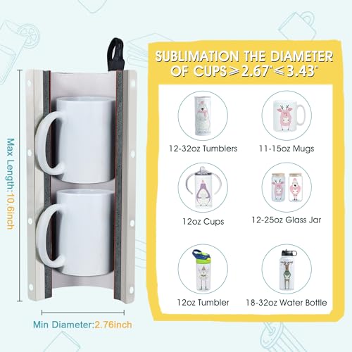 Realkant Sublimation Blanks Mug Tumbler Heat Press Mini Transfer Machine for 11oz-15oz Coffee Mugs 16oz Glass Skinny Straight Cups Products (30OZ-Light Pink)