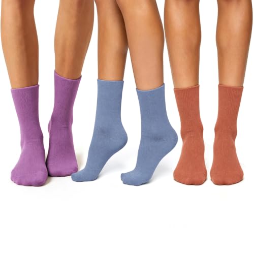 Image of Fszsaa Mulit-Pairs Crew Socks Solid Color Mid-Calf Tube Socks Casual Dress Socks for Women