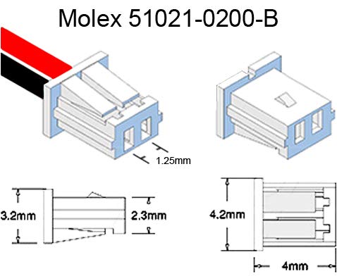 Cr2032 Cmos Battery With Wire Leads And Molex Wire Connector (51021-0200-B 1.25Mm Pitch) For Computer Or Laptop Motherboard Battery - 3V #TOP1