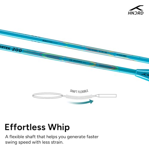 Image of Hundred Powertek 200 Aluminium Badminton Racket Combo, 1 Strung Racket with Full Cover & 3 Aura Nylon Shuttlecocks, Lightweight Shuttle Bats for Match Play
