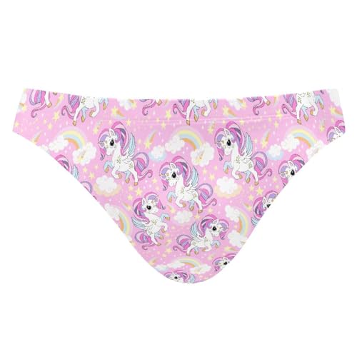 JHKKU Men's Unicorns Swim Briefs Fashion Low Rise Bikini Swimwear Beach Swimsuits with Drawstring S