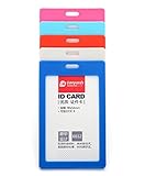 Lanyards Tomorrow Portatarjetas de identificación de plástico cerrado, 4.5' x 2.5', marco de aspecto moderno, control de acceso a la oficina de trabajo, para tarjetas de tamaño CR80, 1 paquete, negro