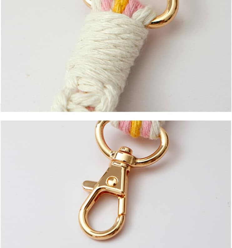 Miniatura 4 de WALXINK Handmade Wristlet Keychain for Women with Key Ring Macrame Lanyards for Keys Sturdy Keychain for Car Keys