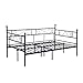 GreenForest Daybed Twin Size Bed Frame with Headboard and Stable Steel Slats Mattress Platform Base Boxspring Replacement Bed Sofa for Living Room Guest Room, Black