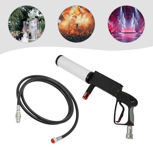 Pistola criogénica portátil de CO2, cañón criogénico LED para efectos especiales con manguera de 3 m y niebla de humo miniatura 3