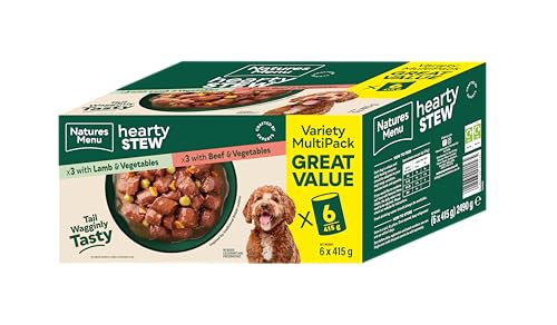 Natures Menu Hearty Stews Wet Food for Adult Dogs - 6 x 415gr (Lamb & Beef)