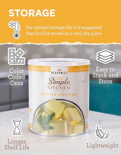 Image of SIMPLE KITCHEN Dehydrated Butter Powder #10 Can, 204 Servings, Camping