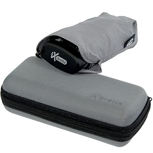 iX-brella Ultra Small 15cm kleiner Taschenschirm im Handy Format mit Etui - titanium grey