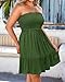 Pinup Fashion Plus Size Bathing Suit Cover Up Army Green Tube Strapless Dress Women Swimsuit Coverup with Pockets 22W