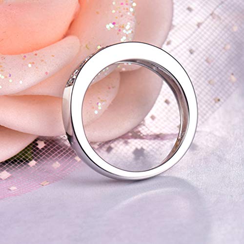 Ficha técnica 0.65ct Diamante Anillo Mujer Boda Anillos Novios Oro Blanco 18K Anillos de Regalos de Cumpleaños Talla 30 - Fernando Cortés