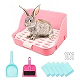 Bac-kitchen Rabbit Litter Box Potty Training Corner Pan,Bunny Toilet Litter Cage Box with Mini Broom...