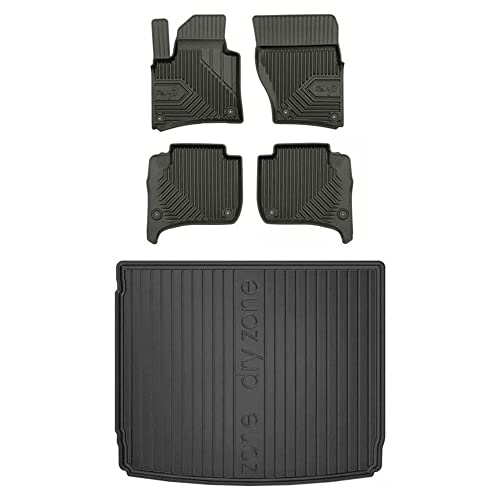 MOTOS Kit de tapis de voiture et de tapis de coffre en caoutchouc pour Porsche Cayenne II 2010-2017 Améliorez votre confort de voyage avec tapis antidérapant...