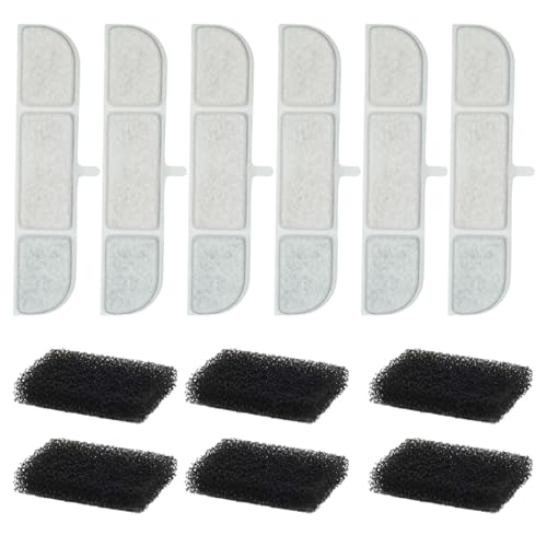 Aphohome Replace Filters Compatilble for DownyPaws Cat Water Fountain DPWFP6 Suitable with Pre-Filter Sponges 6 Packs 4-Month Supply for Battery Operated 2.5LFursink Pet Fountain Filter Replacement