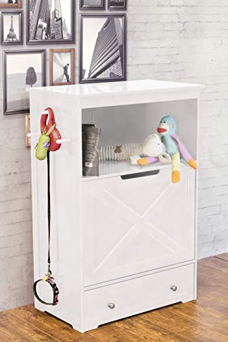 zoovilla Windsor Pet Feeders with storage - dog bowl stand, pet feeder station, White - Image 7