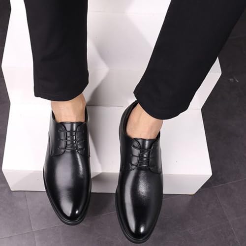 Men's Leather Formal Lace Up Oxford Shoes Classic Pointed Toe Slip-On Tuxedo Brogue Dress Shoes Casual Business Men's Derby Shoes4