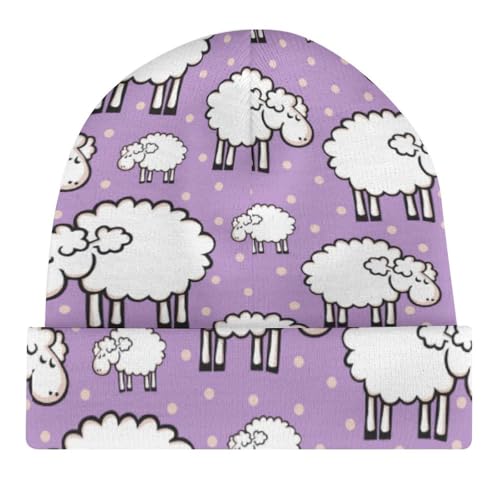 Cute Cartoon Sheep Pattern Kids Beanie Hat for for Girls Boys Children Cap Winter Knitted Chemo Cancer Headwear Accessories Gifts Decoration Black4