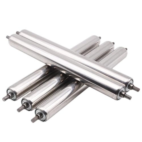 Heavy Duty Conveyor Roller Replacement 5 Pack, Dia 25 32 38 MM Gravity Conveyor Transmission Rollers with Bearings for Inventory Transporting/Commercial(Dia 38MM/1.5 Inch,L 900MM/35.4IN)