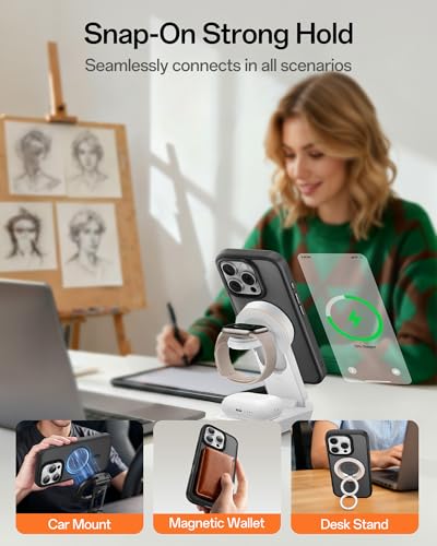 Image of UNBREAKcable For iPhone 16 Pro Max Case for MagSafe, Full Camera Protection, Built-in Magnetic Ring, Shockproof, Scratch-Resistant, Translucent Matte Mobile Phone Case for iPhone 16 Pro Max 6.9 Inches
