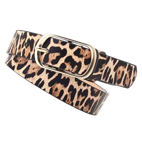 Belts for Women, 1pc Retro Female Leopard Belt Women Luxury Thin Pigskin Waist Belt Metal Buckle Casual Cowgirl Belts3